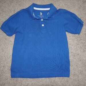 Boys Size Medium 5/6 Royal Blue US Polo Assn Short Sleeve Shirt, Like New